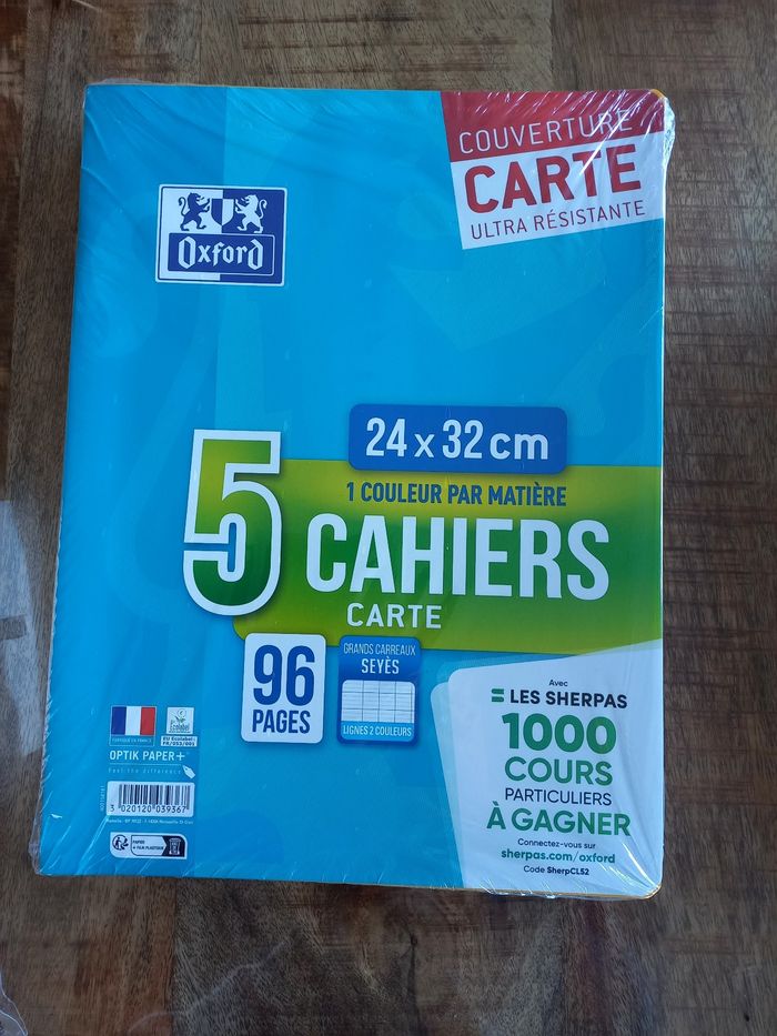 5 cahiers Oxford